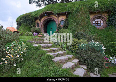 Hobbingen Filmset, Neuseeland Stockfoto