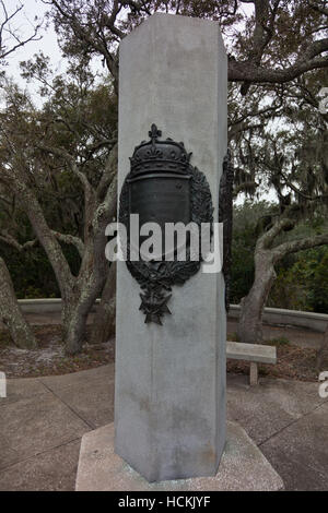 Ribault Monument am Fort Caroline National Memorial Stockfoto