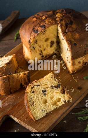 Hausgemachte Schokolade und Feigen Pannetone für Weihnachten Stockfoto