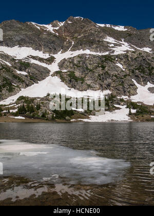 Missouri Untersee, Missouri Lakes Trail, weiß Heilig Kreuz Wildnis, Colorado River National Forest. Stockfoto