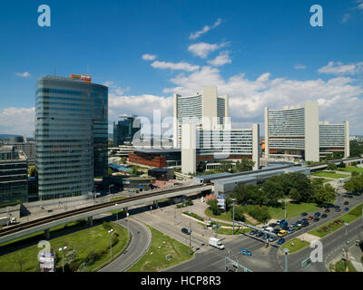 UNO-City, 22. Bezirk, Österreich, Wien, Europa Stockfoto