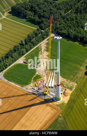 Bau der Windkraftanlage, Lavesum, Sythen, Ruhr, Nordrhein-Westfalen, Deutschland Stockfoto