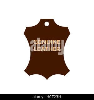 Echtleder-Vektor-Label. Echtes Leder Zeichen (Symbol, Symbol, Emblem) Stock Vektor