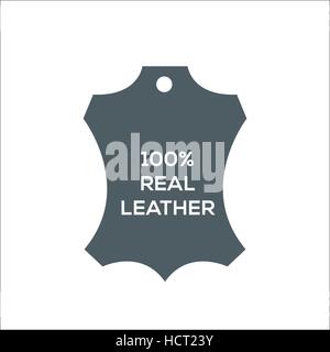 Echtleder-Vektor-Label. Echtes Leder Zeichen (Symbol, Symbol, Emblem) Stock Vektor