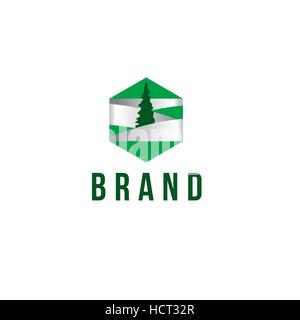Pine Tree Vektor logo Stock Vektor