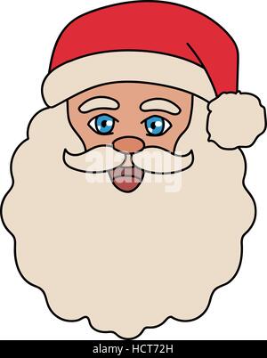Santa Claus Hand gezeichnete Portrait. Vektor-Illustration. Stock Vektor