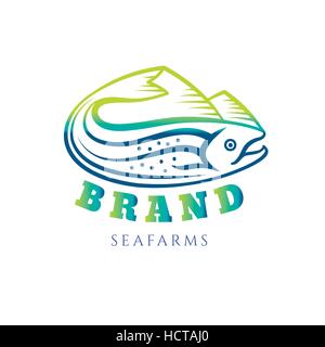 Lachs vektor Logo. Lachs Symbol. Fisch restaurant Emblem Stock Vektor