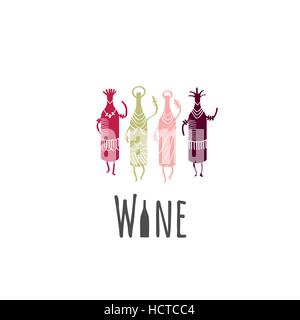 Wein vektor Logo. Weingut Emblem Stock Vektor