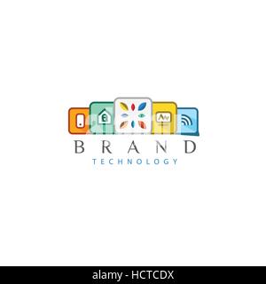 Smart house Vektor Logo. Modernes Haus Emblem Stock Vektor