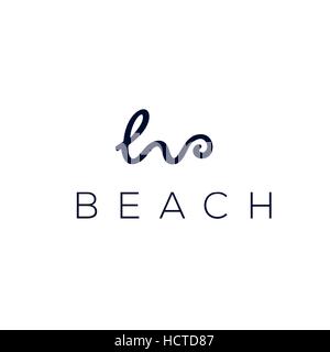 Strand vektor Logo. Strand Emblem. Sommer die Marke ein. Resort label Stock Vektor