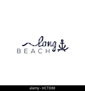 Strand vektor Logo. Strand Emblem. Sommer die Marke ein. Resort label Stock Vektor