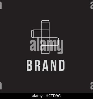 Verpackung vektor Logo. Paket Symbol. Karte Wildschwein, lineare Zeichnung. Vektor Stock Vektor