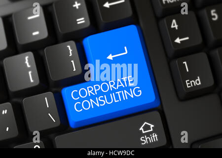 Corporate Consulting auf blaue Taste Tastatur. 3D. Stockfoto