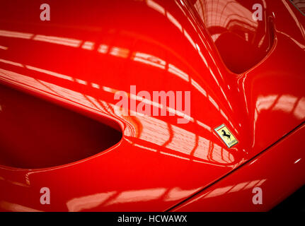 Motorhaube-Detail von einem Ferrari F50 Supersportwagen Stockfoto