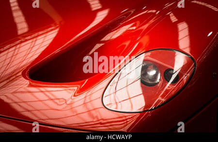 Motorhaube-Detail von einem Ferrari F50 Supersportwagen Stockfoto