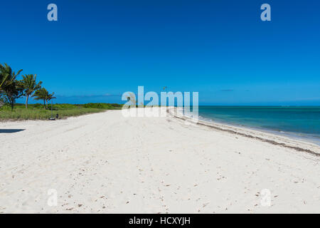 Langen, weißen Sandstrand im nördlichen Providenciales, Turks- und Caicosinseln, Caribbean Stockfoto