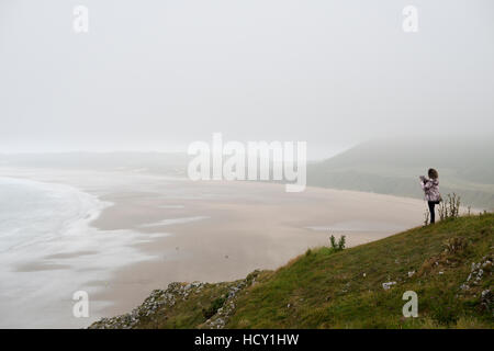 Rhossili Bucht an der Gower in Süd-Wales, UK Stockfoto