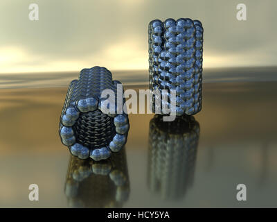 Nanoröhren, fotorealistische Computergrafik Stockfoto