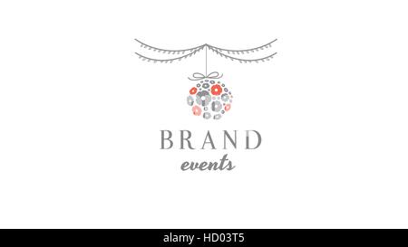 Mode-Events Vektor-Logo Design-Vorlage. Clebratory-Vektor-Logo für salutiert und Feuerwerk Stock Vektor