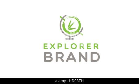 Explorer-Globus-Vektor-Logo-Design-Vorlage Stock Vektor
