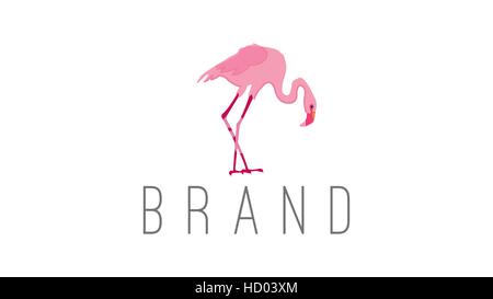 Rosa Flamingo Vektor-Logo-Design-Vorlage Stock Vektor