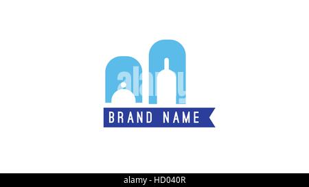 Glas-Flaschen-Vektor-Logo-Design-Vorlage Stock Vektor