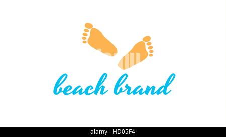 Strand-Marke-Vektor-Logo-Design-Vorlage Stock Vektor