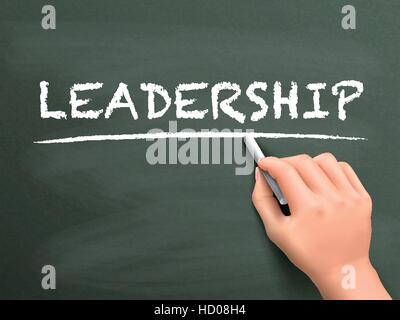 Führung-Wort von Hand auf Tafel geschrieben Stock Vektor
