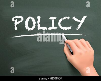 Politik-Wort von Hand auf Tafel geschrieben Stock Vektor