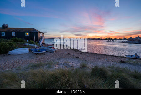 Das schwarze Haus Mudeford Quay Stockfoto