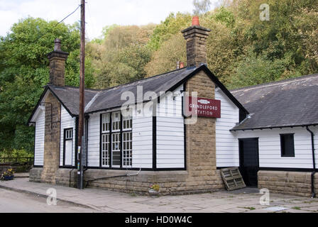 Grindleford, Derbyshire - 24. September 2014: Grindleford Bahnhof am 24 September in der Nähe von nether Padley, Peak District, Derbyshire, UK Stockfoto