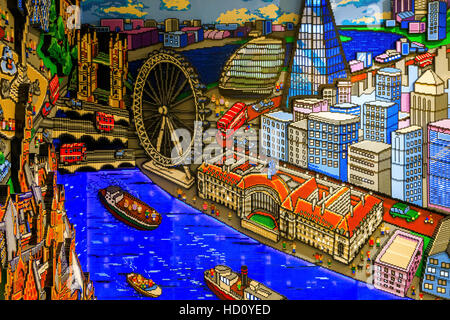 London, UK - 22. November 2016 - Wahrzeichen gebaut aus LEGO-Steinen, in die weltweit größte LEGO Store angezeigt Stockfoto