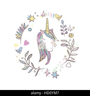 Einhorn-Regenbogen-Muster Stock Vektor