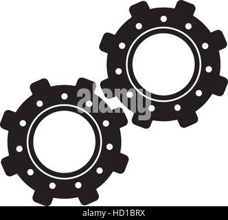 zwei Zahnrad Motor Teamarbeit Vektor Illustration Eps 10 Stock Vektor