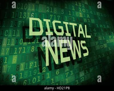 Digital-News Worte auf Internet digitale Hintergrund isoliert Stock Vektor