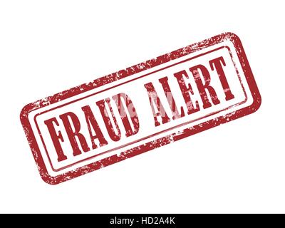 Betrugswarnung Stempel in rot auf weißem Hintergrund Stock Vektor