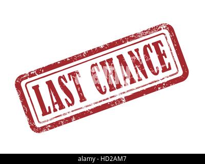 letzte Chance Stempel in rot auf weißem Hintergrund Stock Vektor