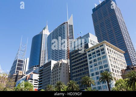 Bürogebäude, einschließlich Aurora RBS und Chifley Turm an der Macquarie Street in Sydney, New South Wales, Australien Stockfoto