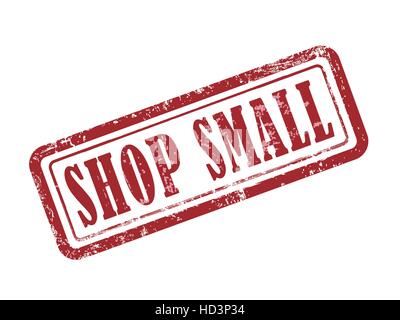 Stempel Shop klein in rot auf weißem Hintergrund Stock Vektor