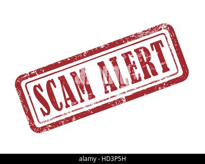 Stempel-Betrug-Warnung in rot auf weißem Hintergrund Stock Vektor