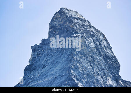 Matterhorn Berg aus Zermatt in der Schweiz im Sommer gesehen. Stockfoto