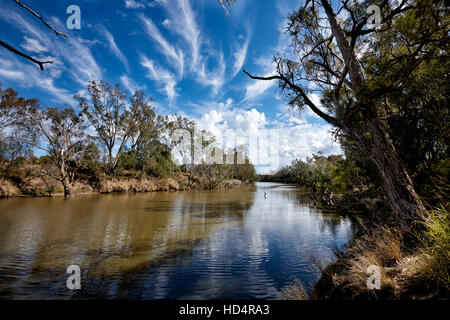 Gwydir Fluss nordöstlich von Moree in New South Wales. Stockfoto