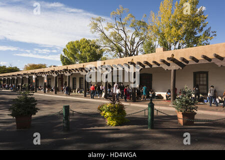 New Mexico, Santa Fe, Santa Fe Plaza, Palace of the Governors Stockfoto