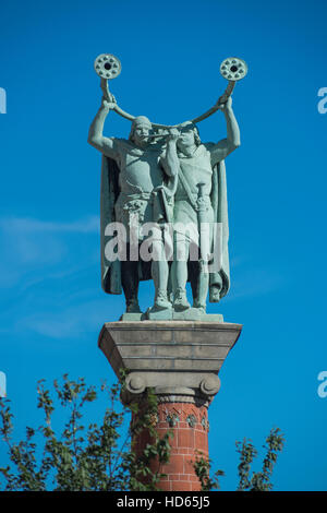 Lur Gebläse Spalte, Rathausplatz, Kopenhagen, Dänemark Stockfoto