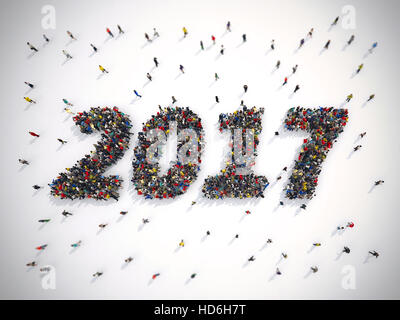 3D-Rendering Prosit Neujahr 2017 Stockfoto