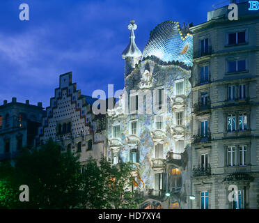 Casa Batllo, entworfen von Gaudi, Barcelona, Katalonien, Spanien Stockfoto