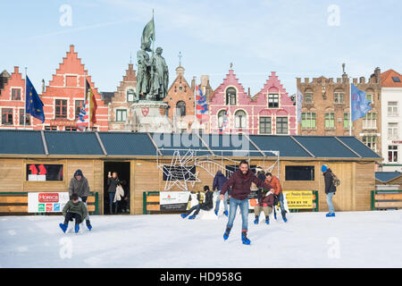 Brügge-Eislaufen Stockfoto