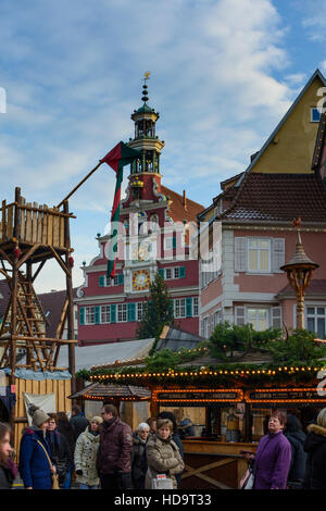 Esslingen am Neckar: Weihnachtsmarkt, Rathaus, Region Stuttgart, Baden-Württemberg, Deutschland Stockfoto