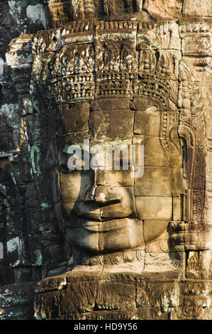 Riesigen Gesicht Turm, Bayon Tempel, Angkor Thom, Siem Reap, Kambodscha, UNESCO-Weltkulturerbe Stockfoto