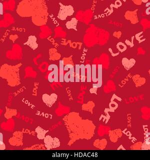 Valentine Hintergrund gemalt, Herzen und Liebe Worte Stock Vektor